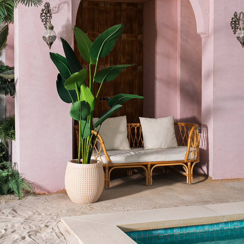 Jardinière Berkan de 16 pouces de hauteur, Beige