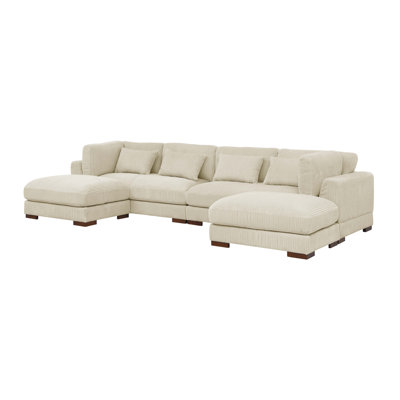 Croy 137" Wide Symmetrical Modular Corner Sectional with Ottoman
