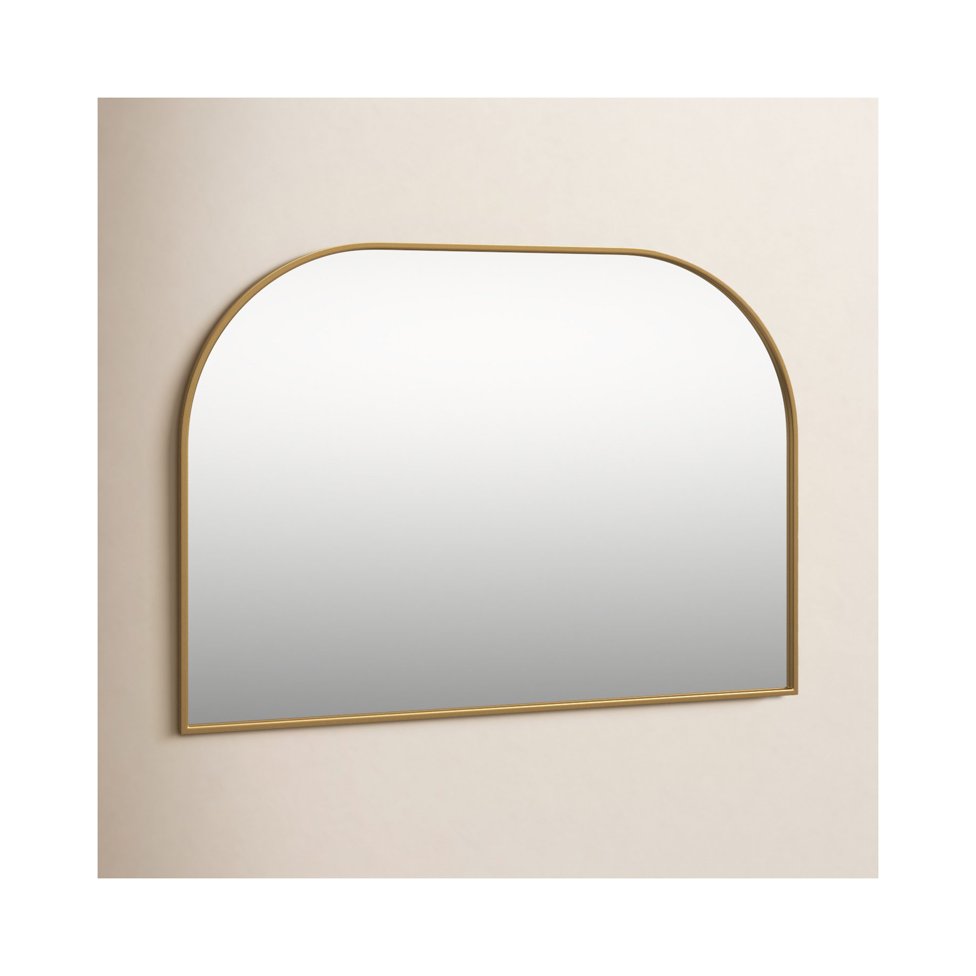 Sabine Metal Wide Arch Wall Mirror, Brass, 30" x 42"