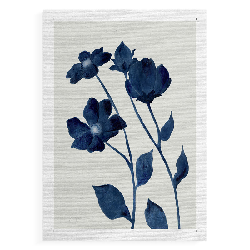 Indigo Bloom I - Impression sur toile seulement - NON-CADRE, H 18 po x l 12 po