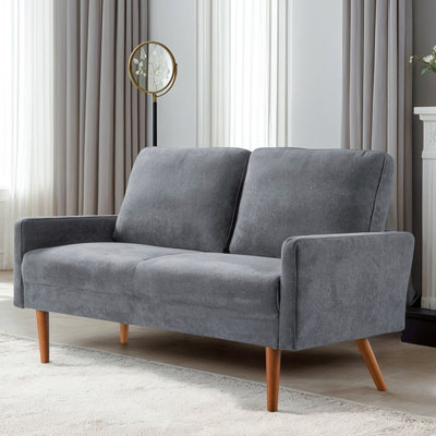 European Style Velvet Loveseat Sofa with Sleek Design by Wrought Studio