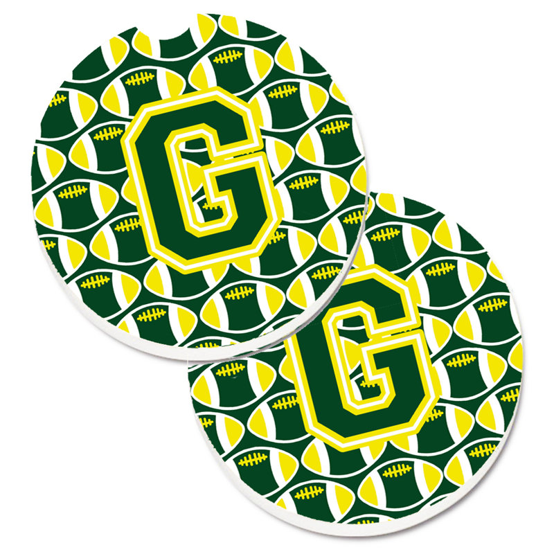Sous-verre de football, G, Vert / Jaune