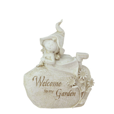 Statue de jardin d'extérieur 7,5 po «Welcome to My Garden» 7,5 po