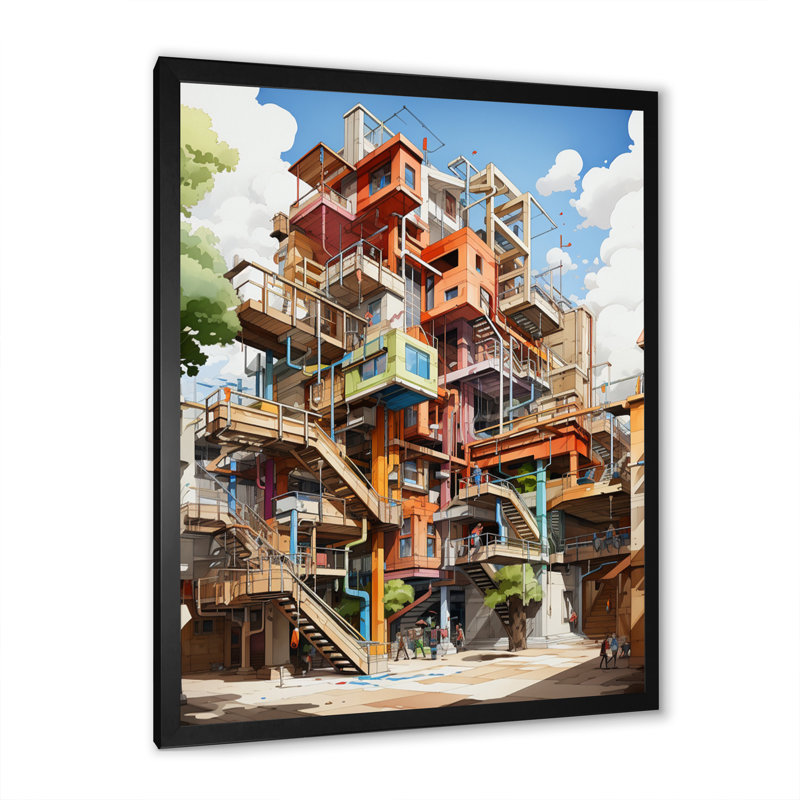 Architecture Building Infinite Knowledge I - Cityscapes Canvas Prints, Cadre photo noir, H 44 po x l 34 po x P 1,5 po