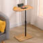 Table basse Couch Tray Bamboo - Table d'appoint à hauteur ajustable, ovale en forme de C