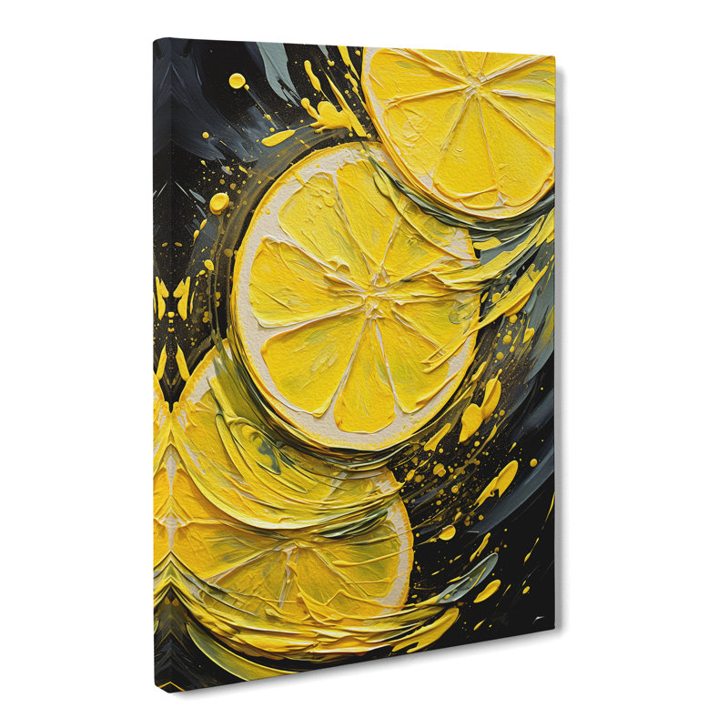 Sliced Lemon Abstract - No Frame Print, 76cm H x 50cm W x 3cm D