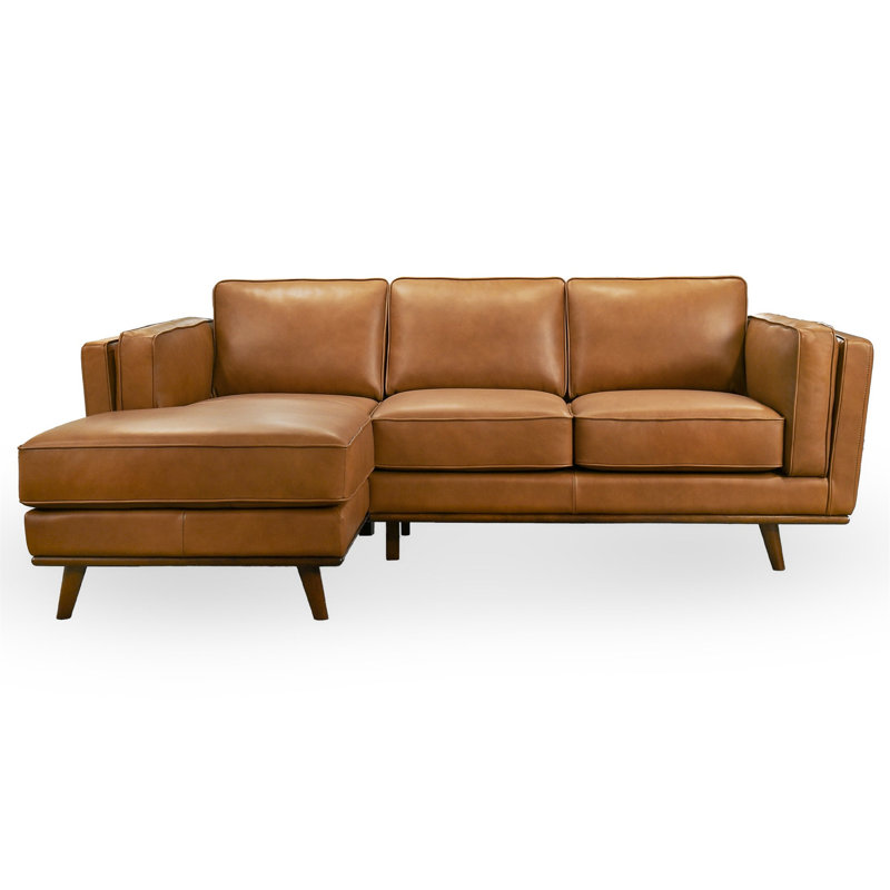 Chase Genuine Leather Sectional Left Facing, Left Hand Facing
