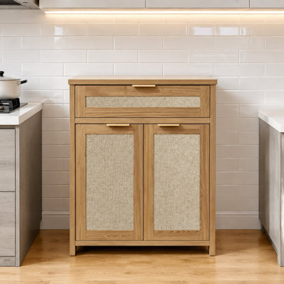 Rattan Sideboard Buffet Cabinet Farmhouse Style Storage Cabinet with Adjustable Internal Shelf and Large Capacity Drawer Multi-Functional Storage and