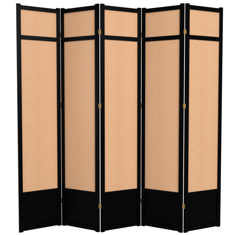 Cloison pliante Clarke, Noir, 3 panneaux