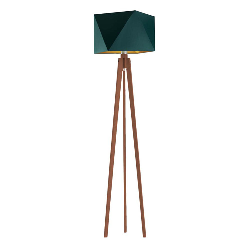 Turney 151cm Tripod Floor Lamp, Green, Walnut