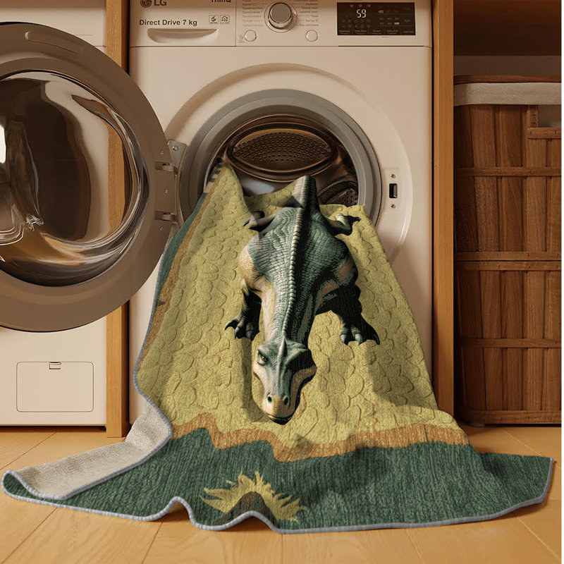 Tapis brun dinosaures lavable à la machine, Rectangle 3 pi x 5 pi