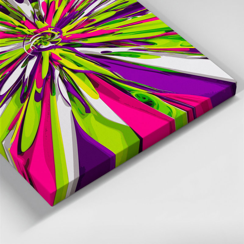 Art numérique sur toile, "Abstraction numérique 91", H 11 po x l 14 po