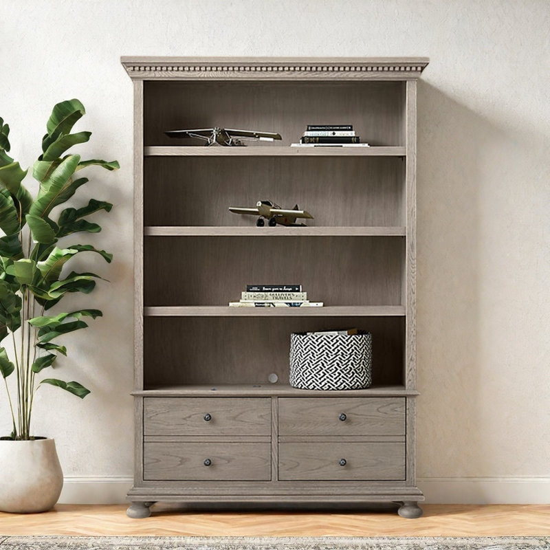 Vitrine en bois massif American Retro, Gris
