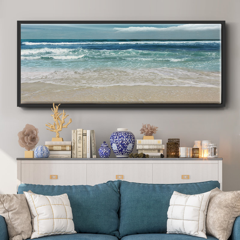 Symphonie de la mer - toile encadrée, H 20 po x l 50 po