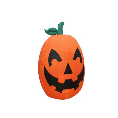 6 Foot Tall Lighted Happy Halloween Inflatable Glowing Pumpkin Jack O' Lantern with Swirling Lights Indoor / Outdoor Holiday Blow Up Yard Garden Decor -  The Holiday AisleÂ®, E8B6507BBBE848A2B7E8B6344D5B40DD