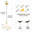 Luminaire suspendu 1 lumière avec abat-jour en tissu, hauteur réglable pour îlot de cuisine-1887717804
