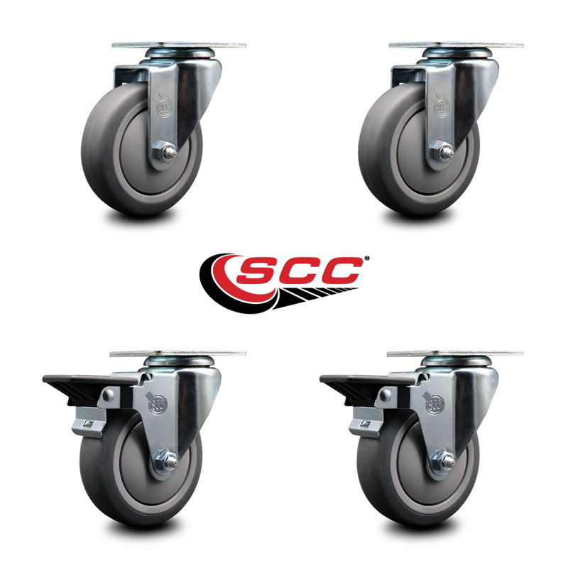 4-Piece Thermo Rubber Caster Set