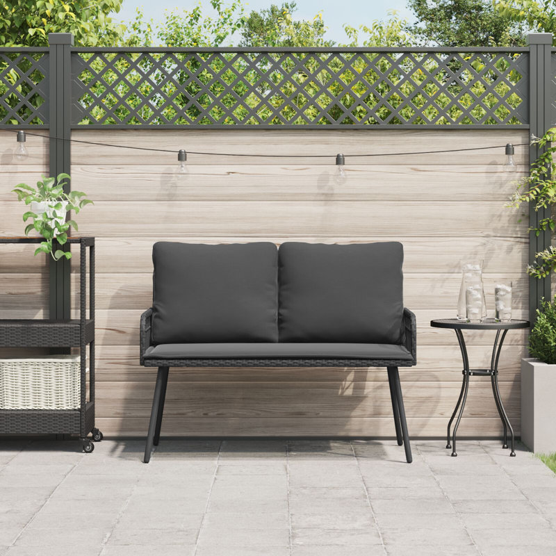 Banc de jardin vidaXL anthracite 44,88 x 25,20 x 35,43 po