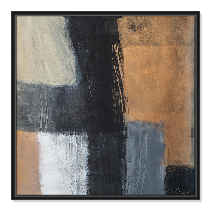 «Metallic Slate II» par Casa Fine Arts, Cadre flottant noir, H 25,5 po x l 25,5 po x P 2 po