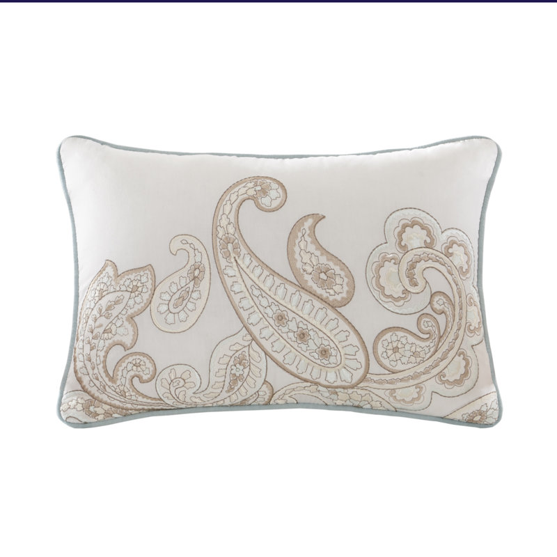 Soft Blue Paisley Organic Cotton Full/Queen Coverlet Set