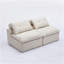Canapé modulaire, sans accoudoirs, bricolage à souhait, tissu en chenille doux, méridienne à dossier nu, coin lecture ou appartement, coussin lombaire, 2 sièges, rembourré, beige-121060247