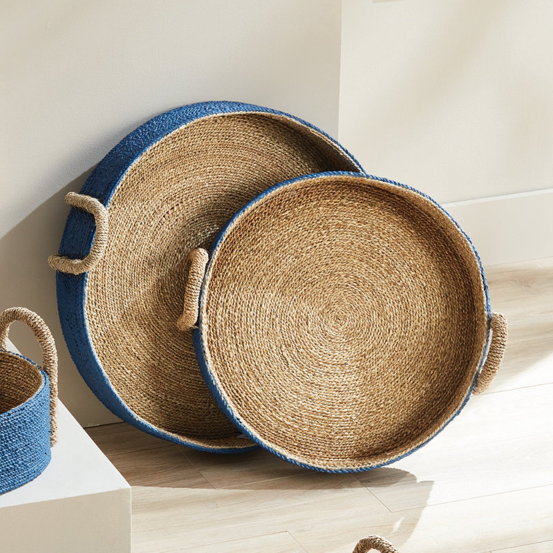 Tiana Seagrass Short Oval Baskets, Round