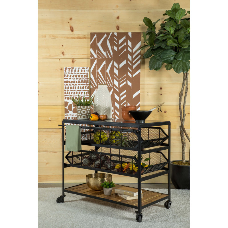 Chariot de cuisine avec tablettes amovibles Calieb