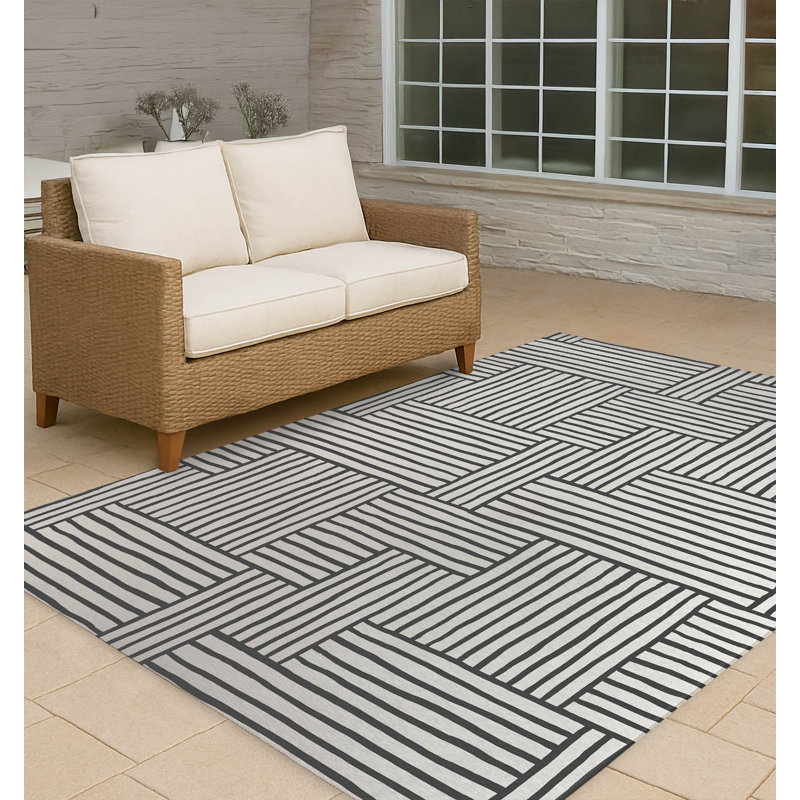 Tapis d'extérieur antidérapant Grid Puz, Rectangulaire 2 pi x 3 pi