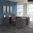 Ensemble de bureau de direction en U avec tiroirs et chaise à dossier haut 72 W Office 500