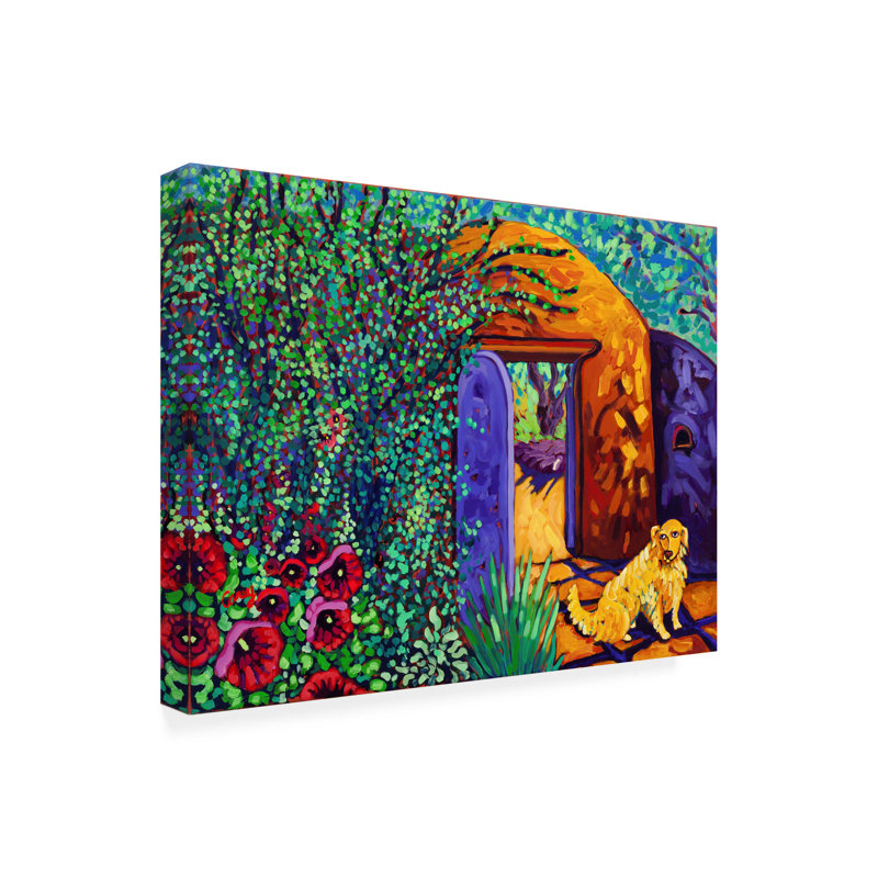 «The Long Wait» par Cathy Carey - peinture sur toile tendue, H 24 po x l 32 po x P 2 po