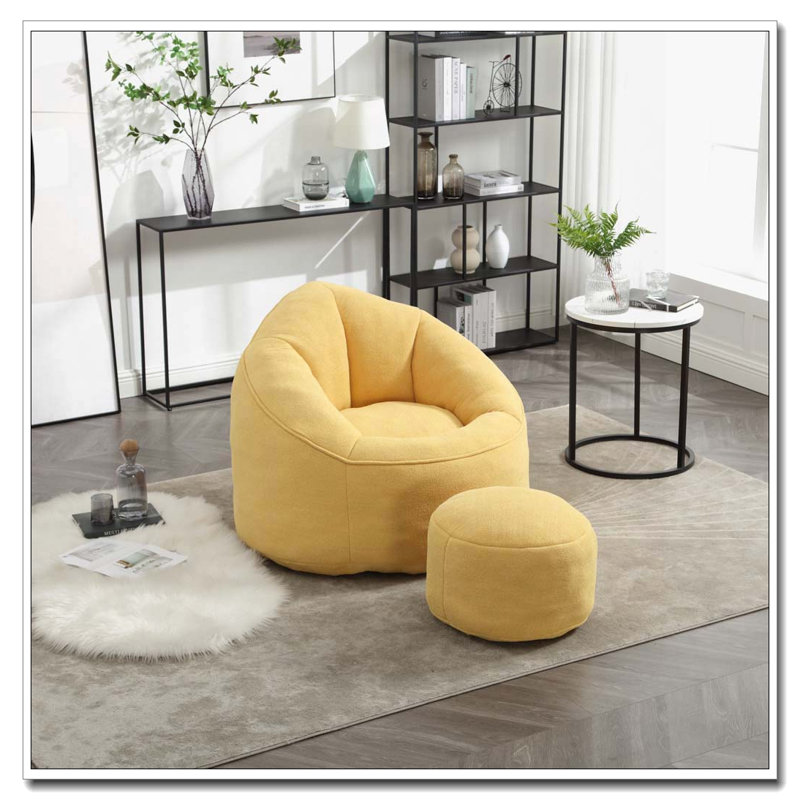 Fauteuil à billes rembourré avec repose-pieds