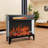 Afore 24 Inch Freestanding Electric Fireplace With 3-Sided Glass Realistic Flame Effects Remote Control & Heater