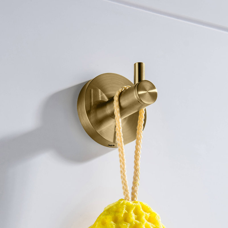 Wall Mounted Robe Hook, Brushed Brass