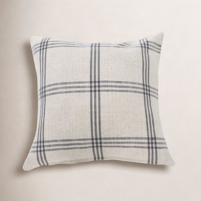 Square Plaid Cotton Pillow Cover