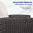 67.7" 3-Seat All-Weather Wicker Patio Sofa with Thick Beige Cushions, Black Frame-873009196