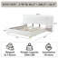  Lit plateforme tapissier en lin avec tables de chevet attachées, tiroirs de rangement et support à lattes de bois-810573560-810573566