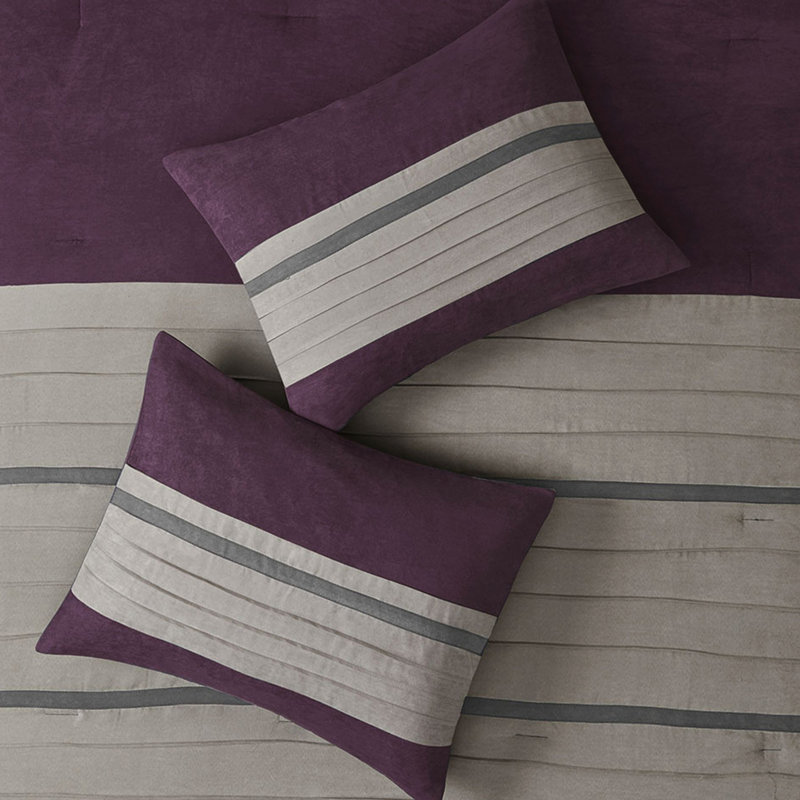 Édredon mauve très grand mauve, King Comforter + 6 Additional Pieces, Purple