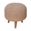 Saylorville 40cm Wide Round Solid Colour Footstool Ottoman-1036380401