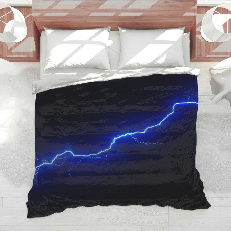 Blue Lightning Bolt Comforter, Twin Extra Long