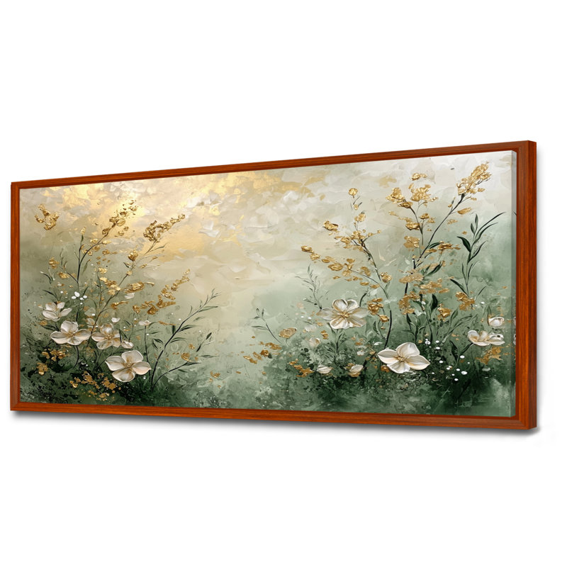 Ishaani Wildflowers Spring Symphony Fury III - Art mural fleurs sauvages, Brun, H 28 po x l 60 po