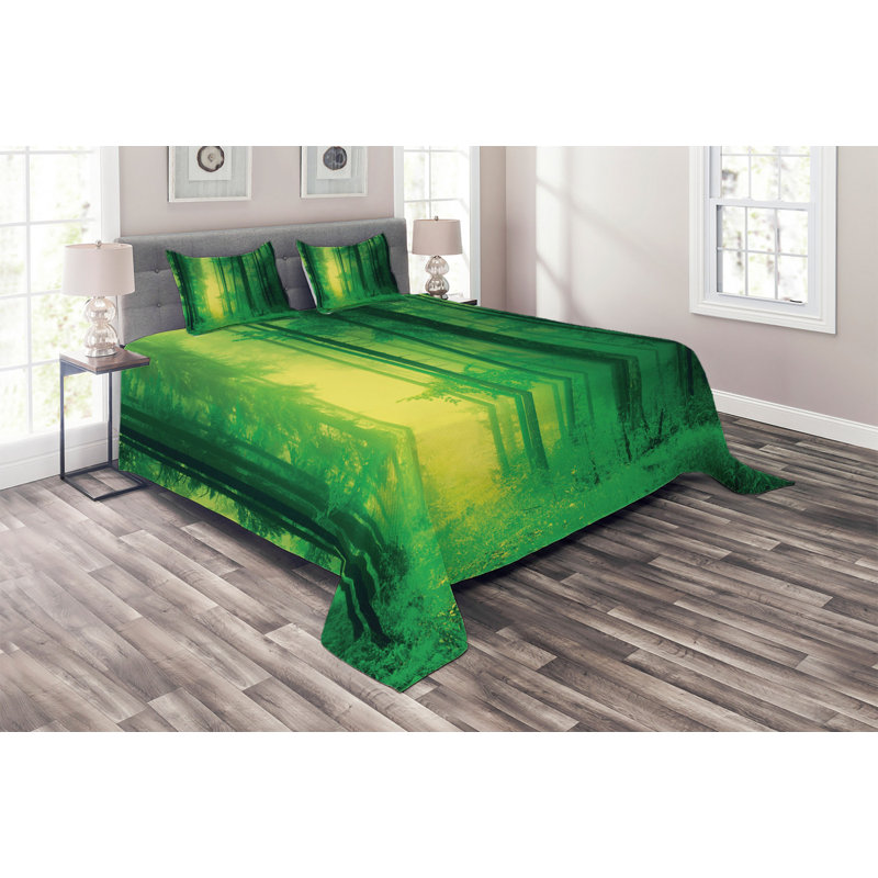 Rustic Polyester Abstract Coverlet, King Bedspread + 2 Shams