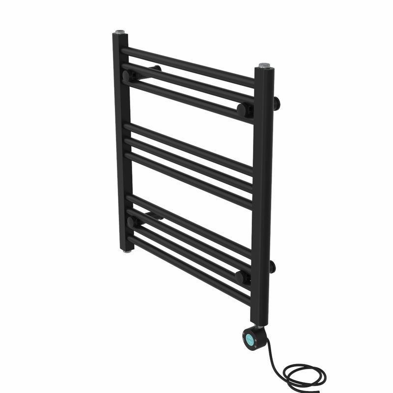 Bryana Straight Towel Rail Heated Towel Rails, Black, 60cm H x 60cm W x 3cm D