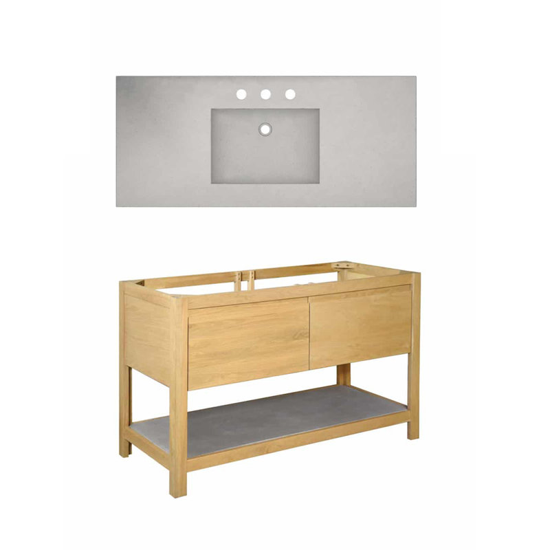 Solace 49" Single Bathroom Vanity Set, Sunrise Oak, Ash