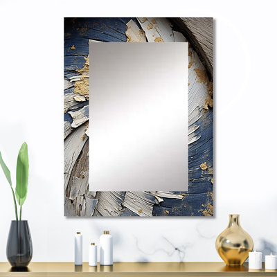 Abstrait Graceful Woodland Charm II - miroir décoratif abstrait, grand miroir mural doré, impression sur métal