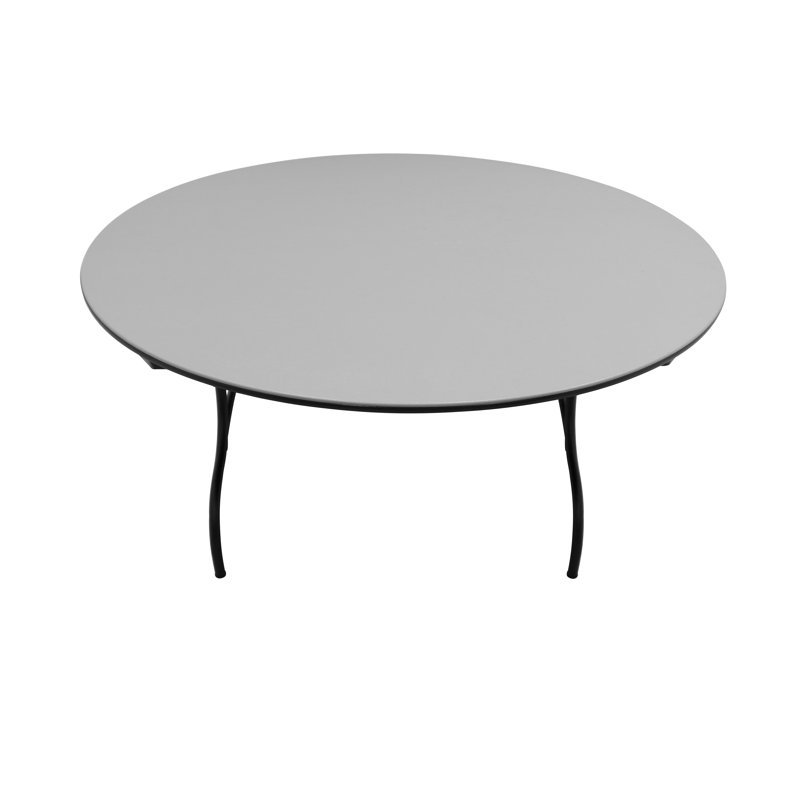 60'' Gray and Black Circular Folding Banquet Table