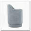 Tabouret de coiffeuse rembourré avec pivot - tissu bleu clair - couvercle de rangement amovible-431490788