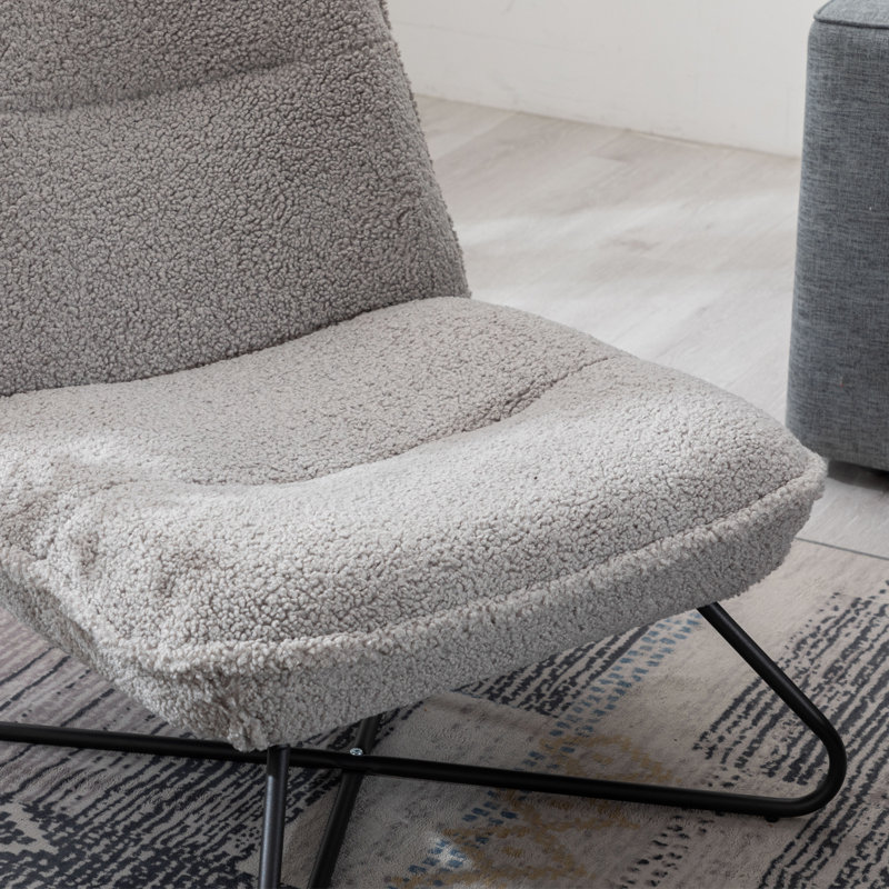 Addysun Upholstered Slipper Chair, Light Grey