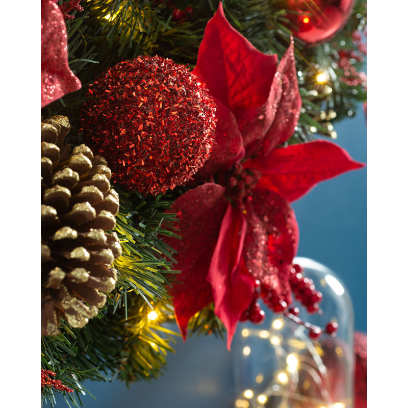 Faux Lighted 76cm Wreath