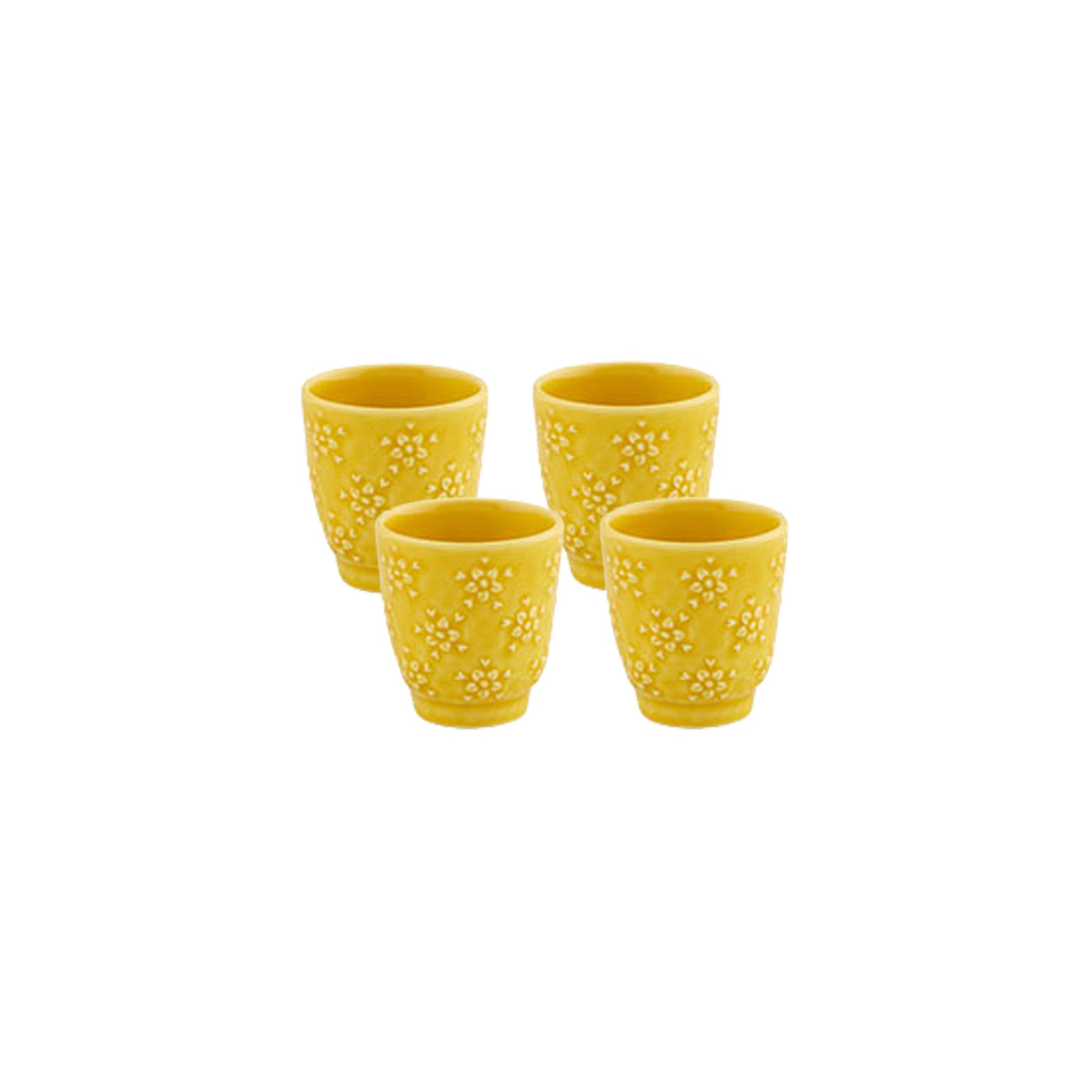 Flora Earthenware Espresso Cup, Yellow