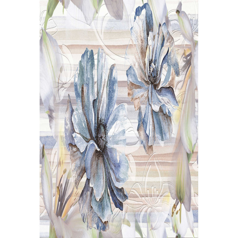 Tapis beige / bleu Dura, Rectangle 5 pi 11 po x 9 pi 2 po